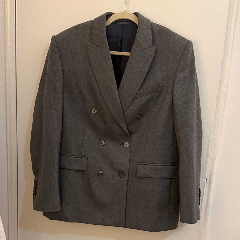 WARDROBE.NYC Gray Charcoal Double-Breasted Blazer